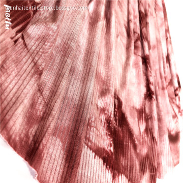Rayon spandex rib tie dyed
